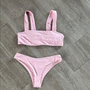 Pink two piece bikini swimsuit